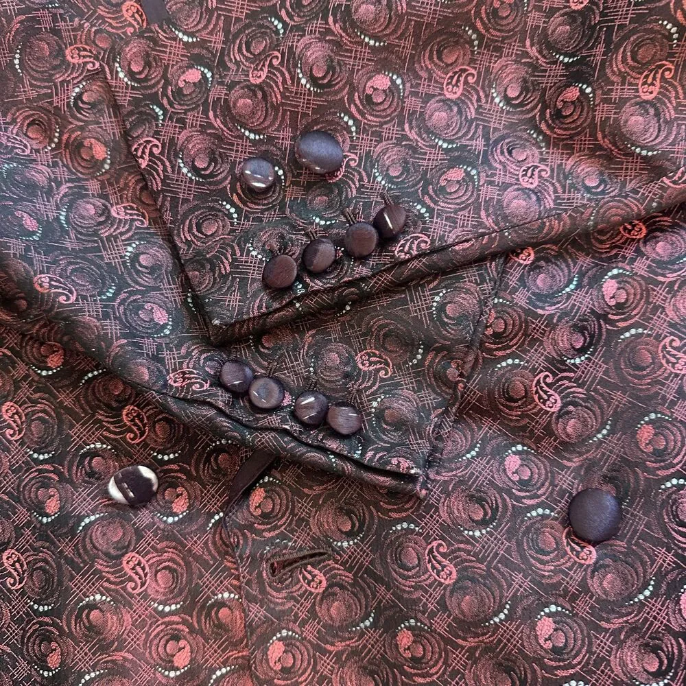 Vtg Brioni Italy 100% Silk Paisley Brocade Smoking Jacket Tuxedo Blazer Sz 38R